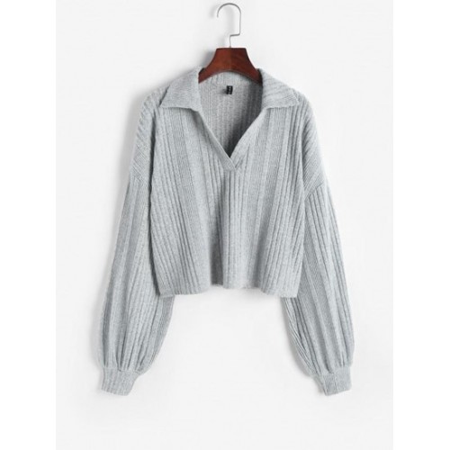 Marled Loose Polo Knitwear