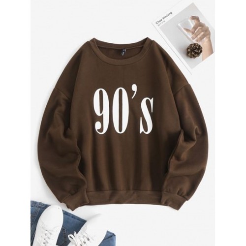 Oversized Fleece Lining 90S Graphic Sweatshirt