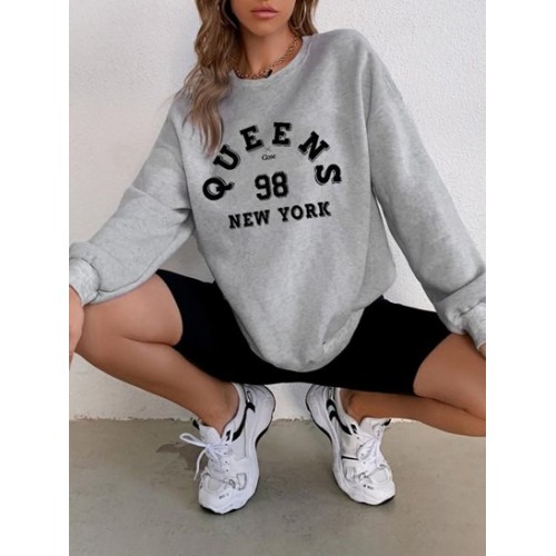 Queens 98 Print Drop Shoulder Thermal Lined Sweats...