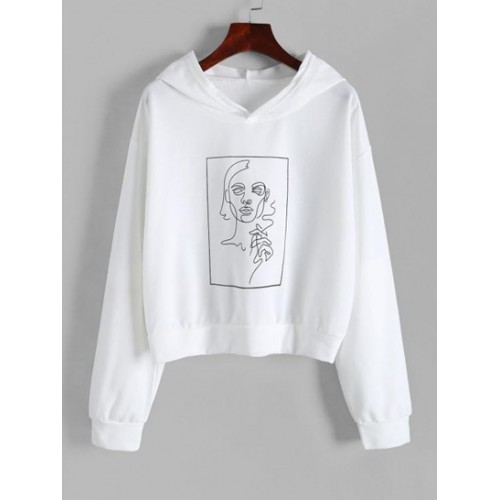 Boxy Figure Print Hoodie