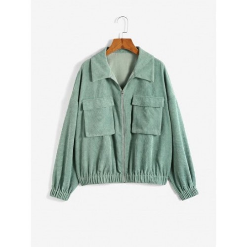 Corduroy Pocket Drop Shoulder Jacket