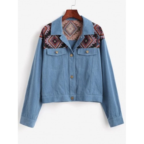 Patchwork Tribal Denim Jacket