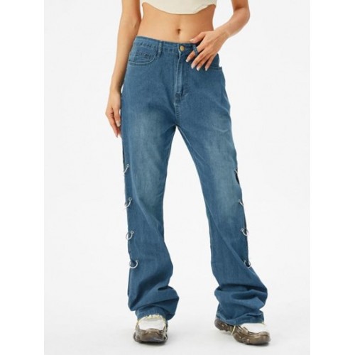 O Ring High Waisted Flare Jeans