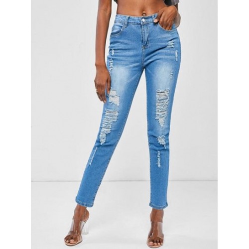 Pocket Ripped Distressed Skinny Jeans