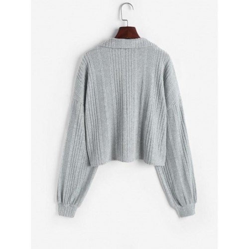 Marled Loose Polo Knitwear