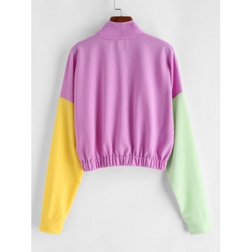 Colorblock Half Zip Sweatshirt