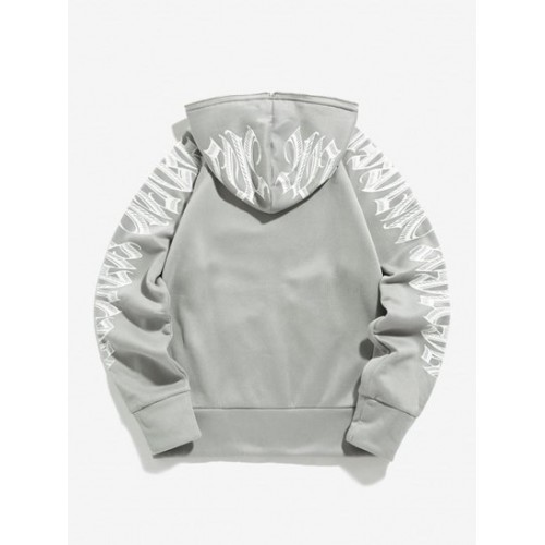 Letter Print Raglan Sleeve Zip Up Hoodie