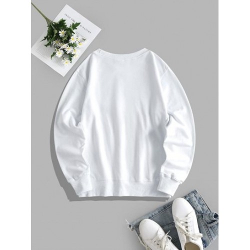 Letter Los Angeles Print Pullover Sweatshirt