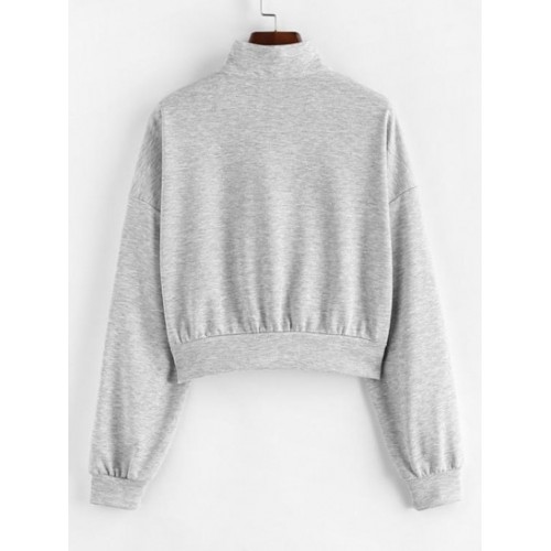 Drop Shoulder Double Zipper Sweatshirt