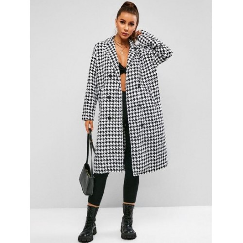 Houndstooth Long Coat