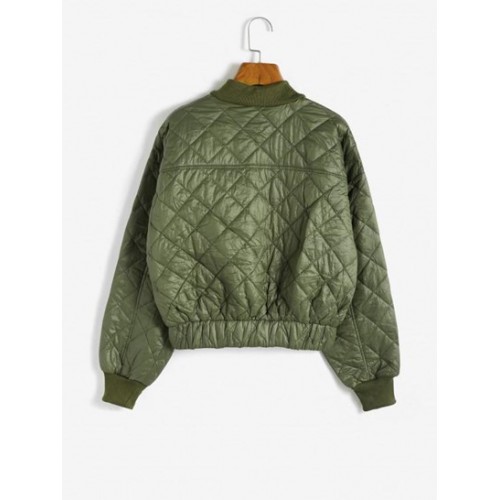 Quilted Drop Shoulder Bomber Jacket