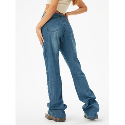 O Ring High Waisted Flare Jeans