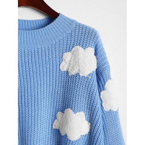 Fluffy Cloud Drop Shoulder Sweater