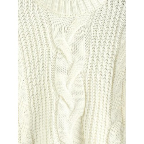 Cable Knit Drop Shoulder Loose Sweater