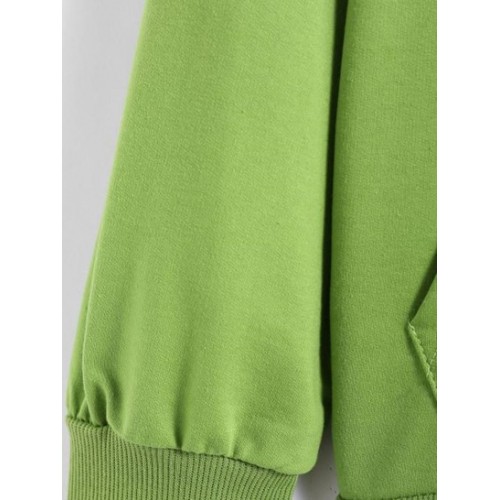 Towelling Letter Drop Shoulder Half Zip Pocket Sweatshirt