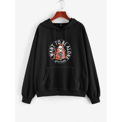 Flame Skull Skeleton Halloween Hoodie