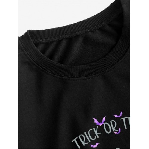 Halloween Pumpkin Trick Or Treat Print Sweatshirt