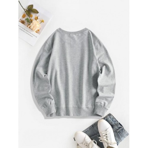 Crewneck Rose Print Sweatshirt