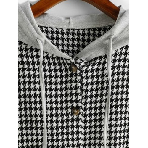 Houndstooth Button Up Combo Jacket