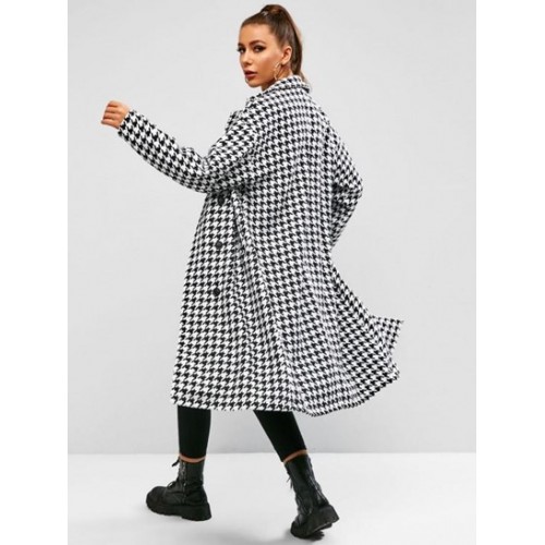 Houndstooth Long Coat