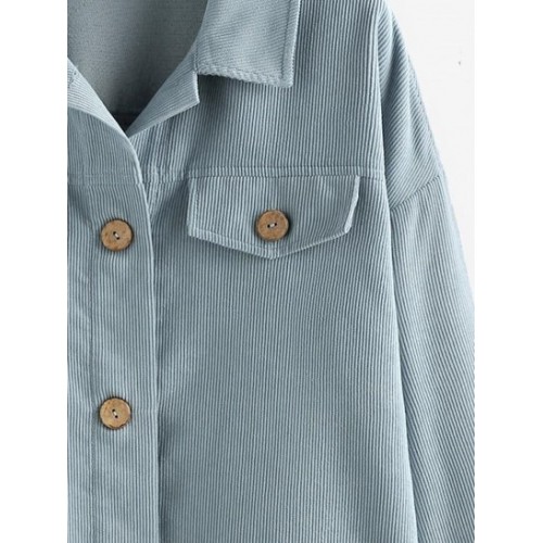 Corduroy Button Up Flap Detail Jacket