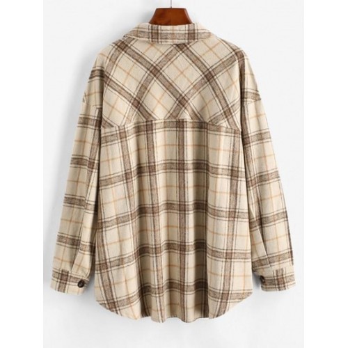 Boyish Checked Wool Blend Coat