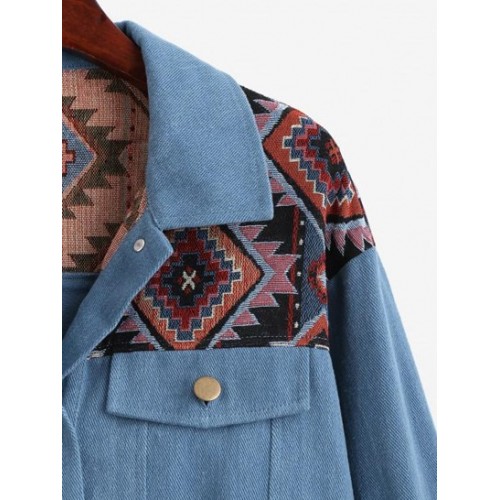 Patchwork Tribal Denim Jacket