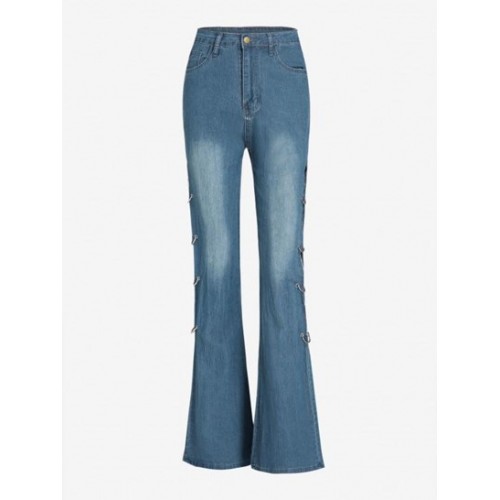 O Ring High Waisted Flare Jeans