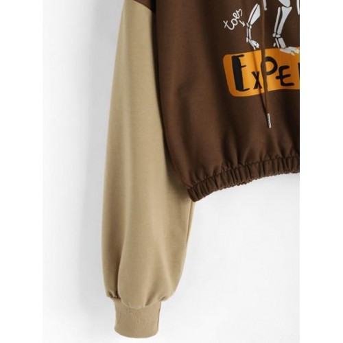 Halloween Skeleton Dinosaur Print Drop Shoulder Hoodie