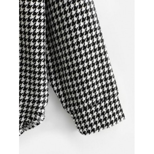 Houndstooth Button Up Combo Jacket