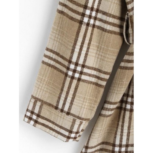 Belted Plaid Longline Robe Coat