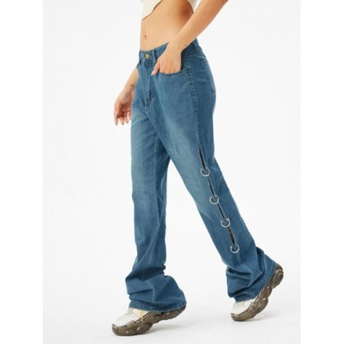 O Ring High Waisted Flare Jeans