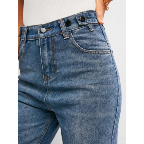 Pockets High Waisted Wide Leg Jeans