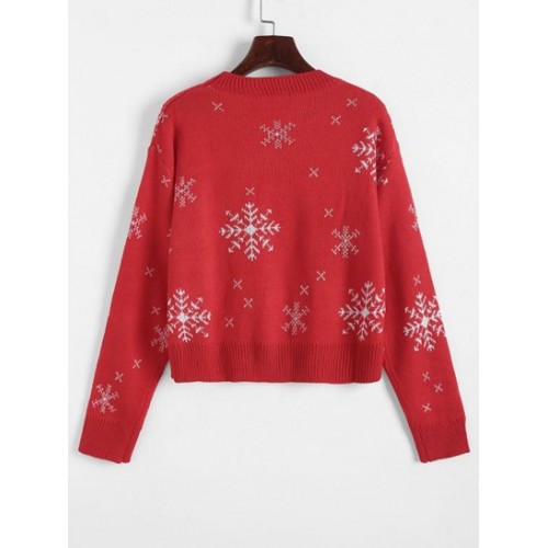 Christmas Santa Claus Embroidered Snowflake Sweater