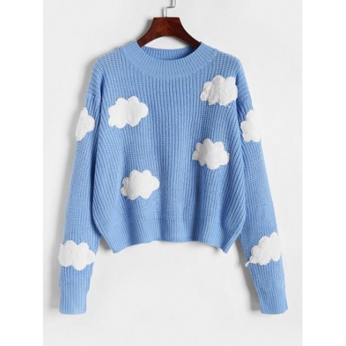 Fluffy Cloud Drop Shoulder Sweater