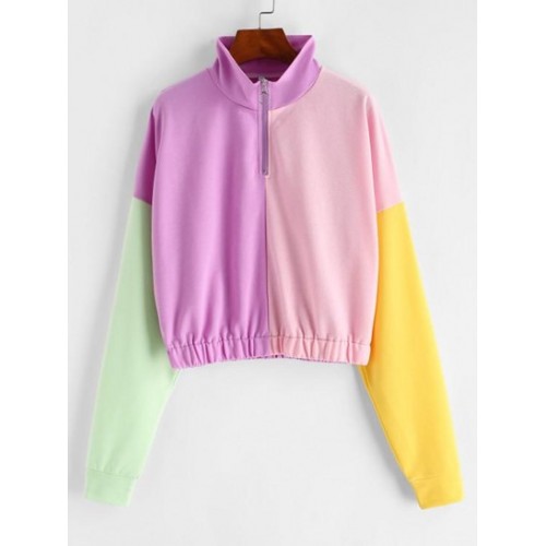 Colorblock Half Zip Sweatshirt