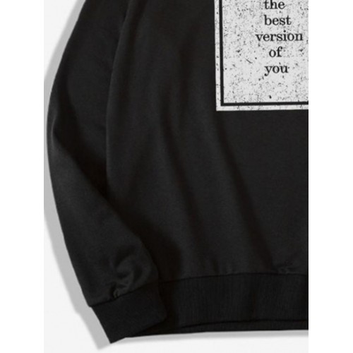 Slogan Graphic Pullover Sweatshirt