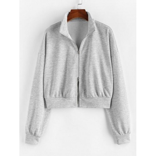 Drop Shoulder Double Zipper Sweatshirt